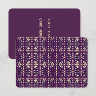 Carte De Remerciements Deep Purple et Terres Abstraites Géométriques Somb