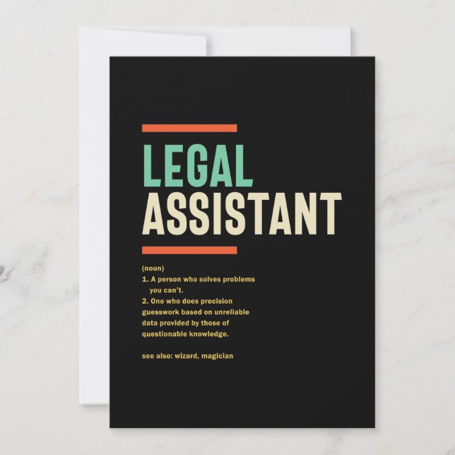 Carte De Remerciements Définition d'assistant juridique (Devant)