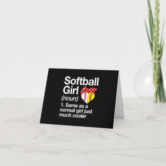 Carte De Remerciements Définition de fille de softball Sassy Sports