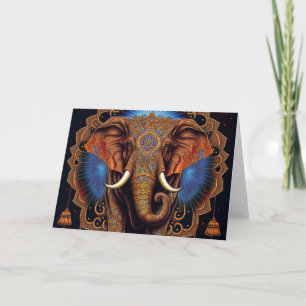 Carte de remerciements d'éléphant d'aquarelle myst