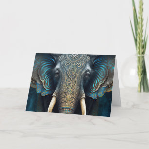 Carte de remerciements d'éléphant d'aquarelle myst