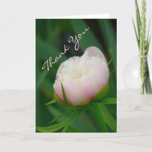CARTE DE REMERCIEMENTS "DÉLICATEZ LE BLANCHIMENT PEONY/ MERCI-VOUS "CARTE
