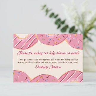 Carte De Remerciements Délice de Beignet Rose 