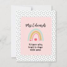 Carte de remerciements d'enseignant Rainbow person