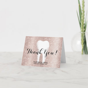 Carte De Remerciements Dental Office Dentist Blush Rose Parties scintilla