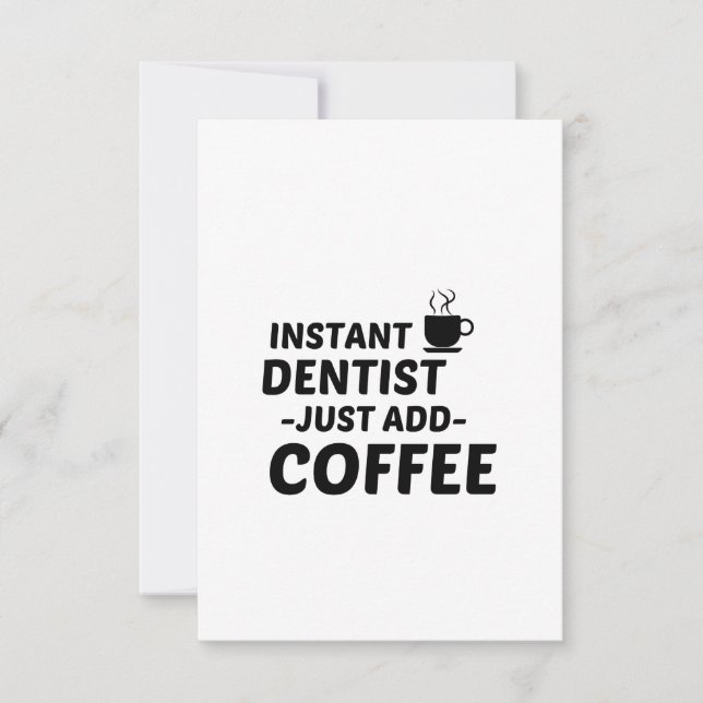 CARTE DE REMERCIEMENTS DENTISTE INSTANT AJOUTER DU CAFÉ (Devant)