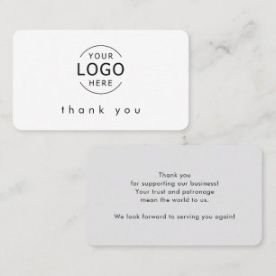 Carte de remerciements d'entreprise minimal