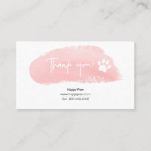 Carte de remerciements d'entreprise Pink Watercolo
