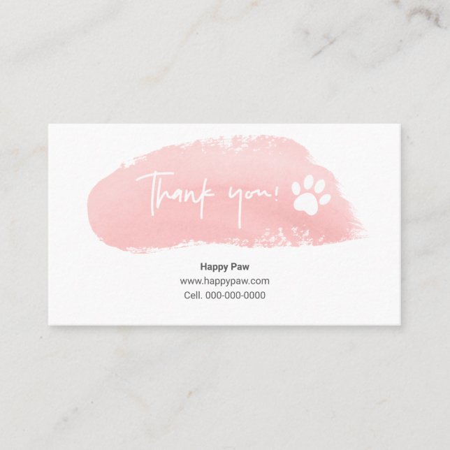 Carte de remerciements d'entreprise Pink Watercolo (Devant)