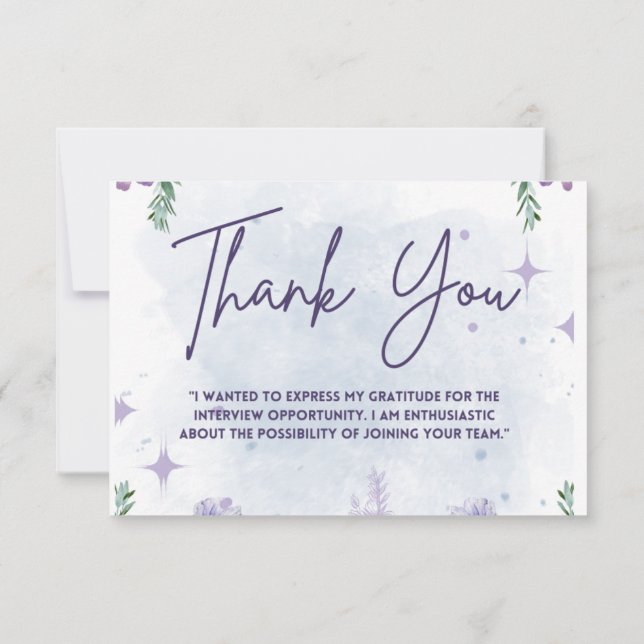Carte de remerciements d'entrevue de travail (Dos)