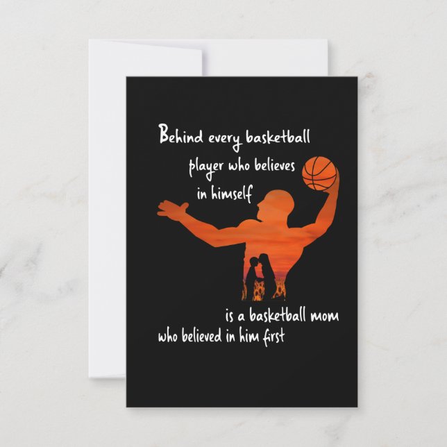 Carte De Remerciements Derrière Chaque Joueur De Basket Maman Qui Croyait (Devant)
