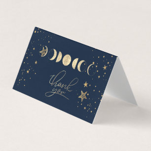 Carte de remerciements des étoiles des lunes d'or 
