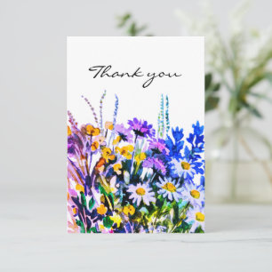 Carte de remerciements des fleurs d'été sauvages