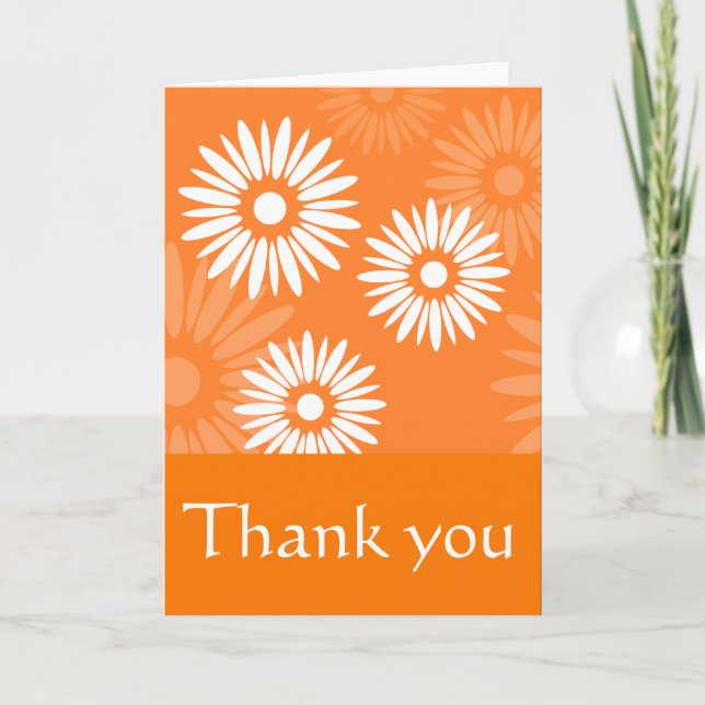 Carte de remerciements des fleurs d'orange d'été (Devant)