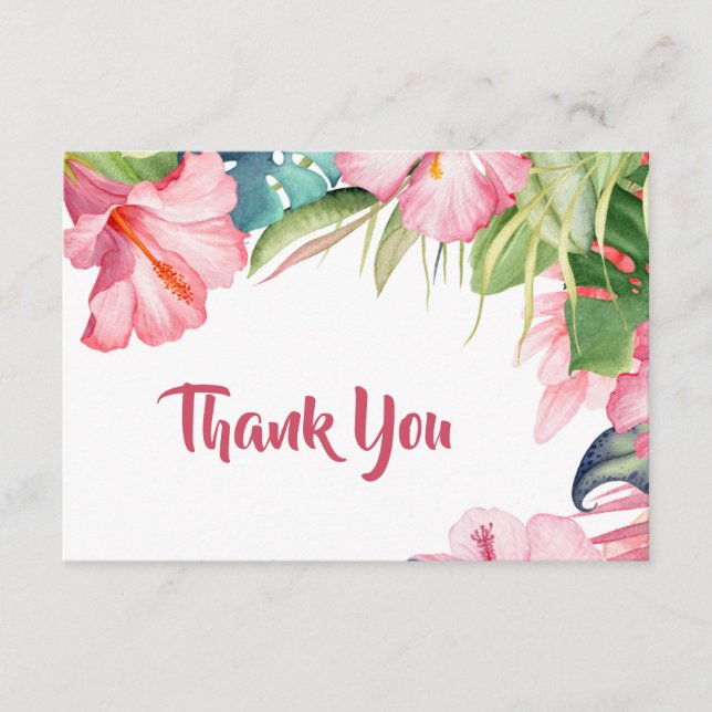 Carte de remerciements des fleurs tropicales (Devant)