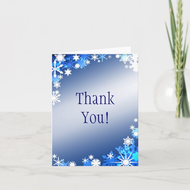 Carte de remerciements des flocons bleus (Devant)