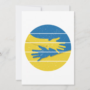 Carte De Remerciements Des mains minimalistes pour soutenir l'Ukraine, sa