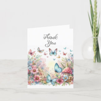 Carte de remerciements des papillons aquarelle