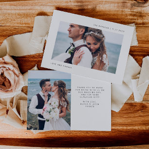 Carte De Remerciements Des souhaits simples   Deux Mariages photo