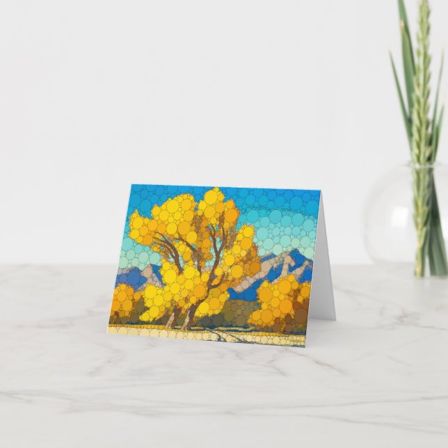 Carte De Remerciements Desert Cottonwoods par After Maynard Dixon (Devant)