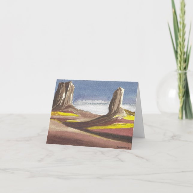 Carte De Remerciements Desert Rocks peinture à l'huile Print Note Card (Devant)