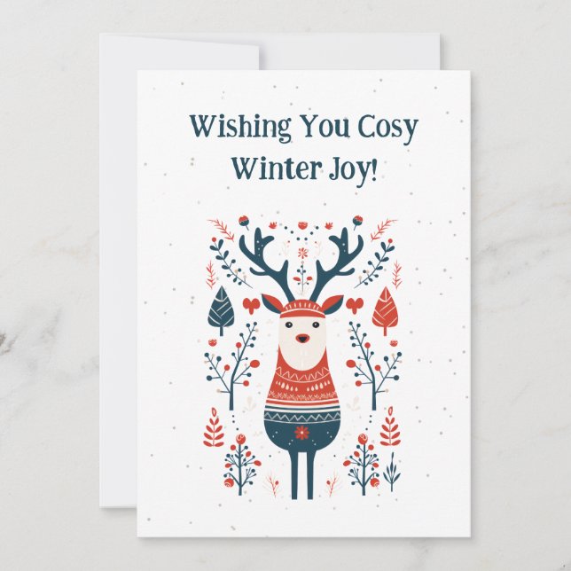Carte De Remerciements Design de cerfs de Noël Hygge - Inspiré scandinave (Devant)