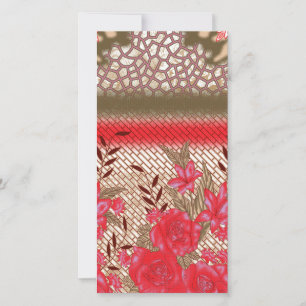 Carte De Remerciements Design de tissu complexe avec motifs floraux