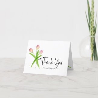 Carte de remerciements - Design de tulipes aquarel