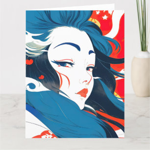 Carte De Remerciements Design graphique japonais Nihonga - Vagues de mer