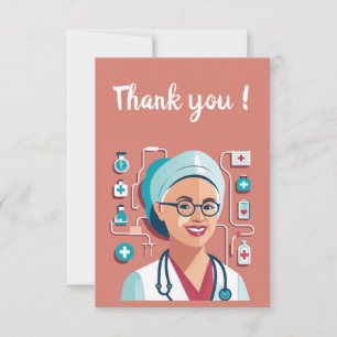 Carte De Remerciements design sympa pour remercier les infirmières