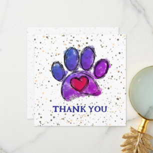 Carte De Remerciements Dessin Amoureux des chiens Aquarelle Peinture