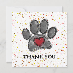 Carte De Remerciements Dessin Amoureux des chiens Aquarelle Peinture