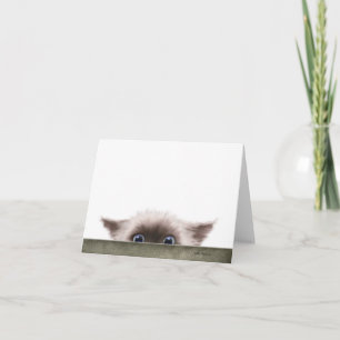 Carte De Remerciements Dessin animé de chaton siamois vous traquant