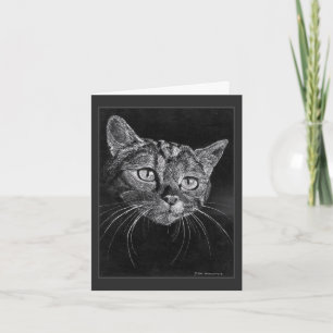 Carte De Remerciements Dessin de visage de chat par Mark Edward Westerfie