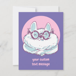 Carte De Remerciements dessin humoristique nerd de chat