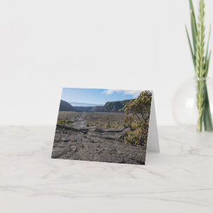 Carte De Remerciements dessus lit de lave sèche du cratère kilauea iki