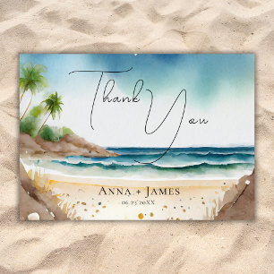 Carte De Remerciements Destination Weeding Summer Beach Aquarelle