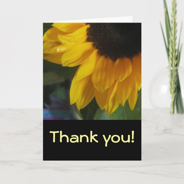 Carte De Remerciements Détail du tournesol (Devant)