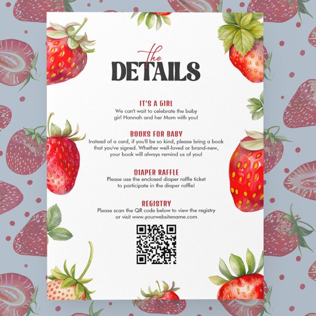 Carte De Remerciements Détails du Baby shower Berry Sweet (Créateur téléchargé)