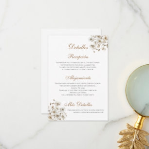 Carte De Remerciements Détails du Mariage Boho en espagnol
