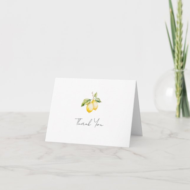 Carte de remerciements d'été classique Citrus Lemo (Devant)