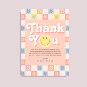 Carte De Remerciements Deux filles Boho Super 2e anniversaire