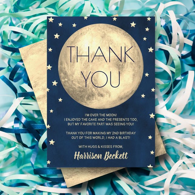 Carte De Remerciements Deux La Lune 2e Anniversaire (Créateur téléchargé)