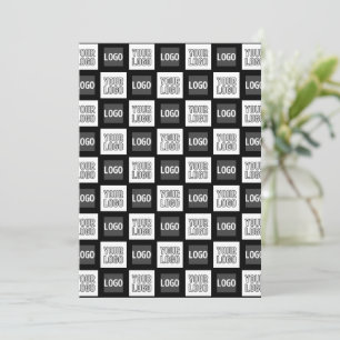 Carte De Remerciements Deux logos ou images Motif répétitif