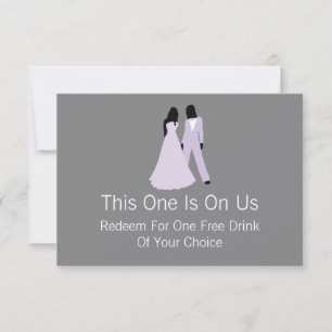 Carte De Remerciements Deux mariées Boire gratuitement sur nous (Lilac et