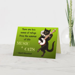 Carte De Remerciements Deux moyens de refuge Musique Chats Schweitzer