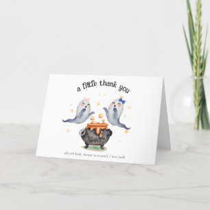 Carte De Remerciements Deux petits Boos Ghost Halloween Twins Baby shower
