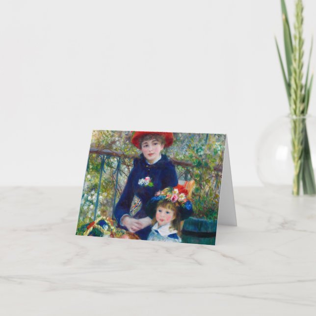 Carte De Remerciements Deux Soeurs, Sur la terrasse de Renoir (Devant)