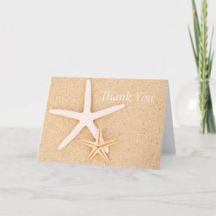 Carte De Remerciements Deux Starfish on a Beach Thank You Card