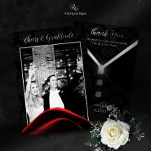 Carte de remerciements Diamant Cravate noire